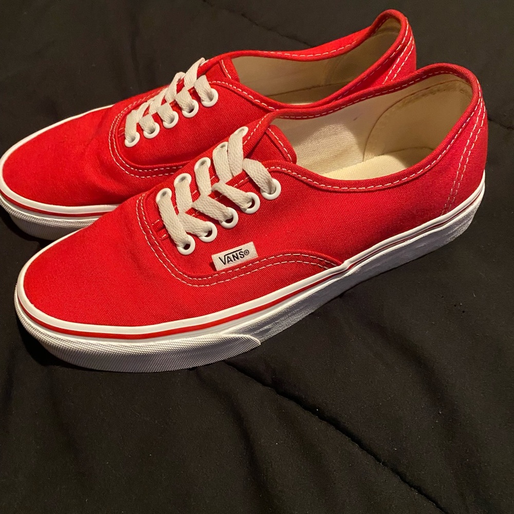 Women’s Red & White Vans